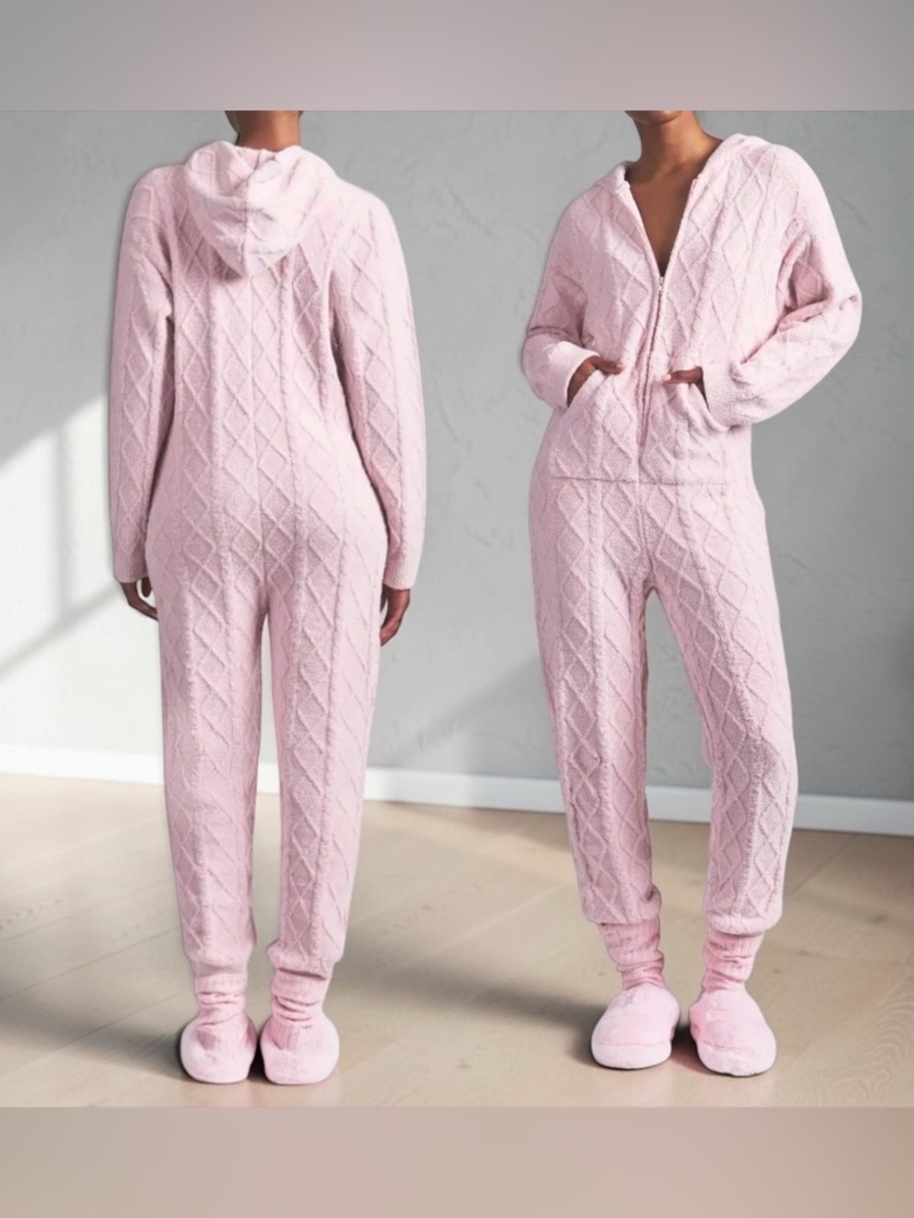 SKIMS Cozy Cable Knit Oversized Onesie | Cherry Blossom | S/M | NWT 💗